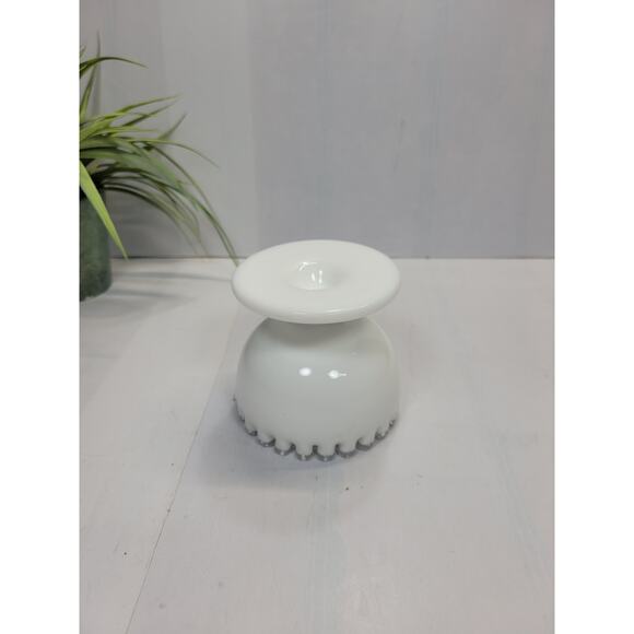 Vintage Fenton Milk Glass Silver Crest  Chip & Dip Set - Picture 6 of 6